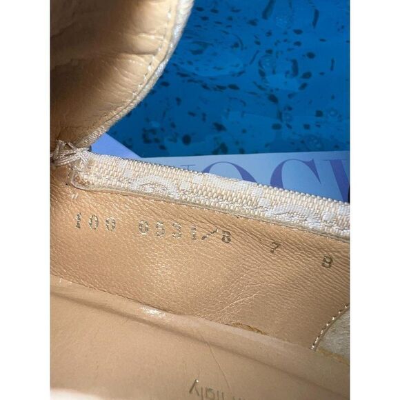 GUCCI Women's Tan Monogram GG Logo Canvas Horsebit Loafers Size 7 - Picture 10 of 13